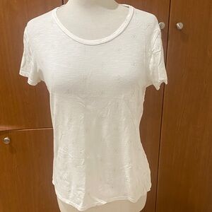 Old Navy White Short-Sleeve Textured Crewneck Tee